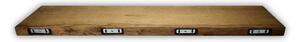 Melzevo Dřevěná police - hluboká Odstín dřeva: Tmavě hnědý vosk, Velikost: 60x22x4 cm, Logo: S logem