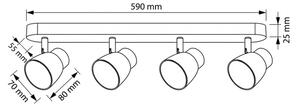 Brilagi - Bodové svítidlo NUGGET 4xGU10/30W/230V černá/zlatá