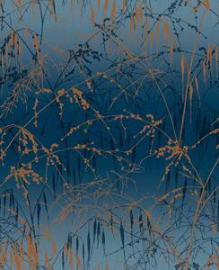Modrá vliesová tapeta na zeď, trávy, 120380, Wiltshire Meadow, Clarissa Hulse