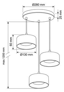 Brilagi - LED Lustr na lanku AURA LUX 3xGX53/30W/230V černá/kouřová