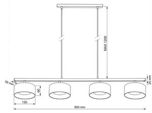 Brilagi - LED Lustr na lanku AURA LUX 4xGX53/30W/230V černá/kouřová