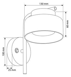 Brilagi - LED Nástěnná lampa AURA LUX 1xGX53/30W/230V černá/kouřová