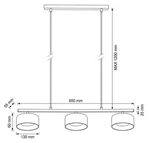 Brilagi - LED Lustr na lanku AURA LUX 3xGX53/30W/230V černá/kouřová