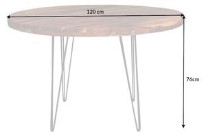 Designový kulatý jídelní stůl Elegant 120 cm Sheesham