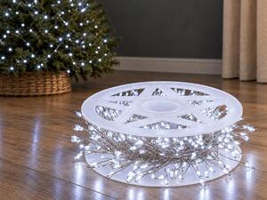 Vánoční LED mikro řetěz, studená bílá, 10m, 300 LED, 8 programů, IP65