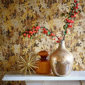Okrovo-zlatá vliesová tapeta na zeď, listy, 120403, Wiltshire Meadow, Clarissa Hulse