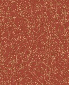 Červeno-zlatá vliesová tapeta na zeď, květiny, 120401, Wiltshire Meadow, Clarissa Hulse