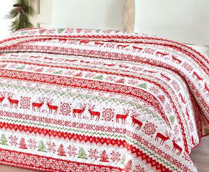 Bílý přehoz na postel CHRISTMAS JOY Rozměr: 220 x 240 cm