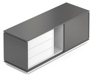 Kontejner Creator 153,6 x 53,6 cm, 3-modulový, posuvné dveře, bílá / antracit