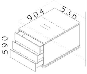 Kontejner Creator 90,4 x 53,6 cm, 2-modulový - levý, antracit / bílá