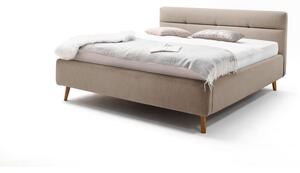 Béžová dvoulůžková postel s roštem a úložným prostorem Meise Möbel Lotte, 160 x 200 cm