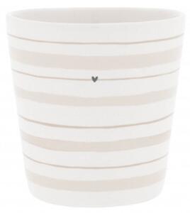 Hrnek Akvarel přírodní pruhy, bílý, 300 ml Bastion Collections RJ-CUP-333-BL