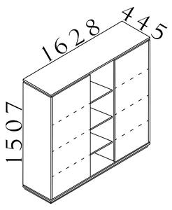 Vysoká skříň Creator 162,8 x 44,5 x 150,7 cm, bílá / wenge
