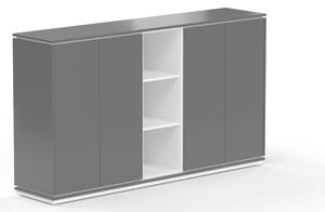 Střední skříň Creator 202,2 x 44,5 x 115,5 cm, bílá / antracit