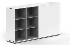 Střední skříň Creator 202,2 x 44,5 x 115,5 cm, antracit / bílá