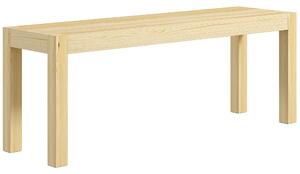 HOMCOM Dvousedací Dřevěná Lavice v Inspiračním Stylu pro Obývací Pokoj, Kuchyni a Vstup, Borové Dřevo, Nosnost až 240 kg, 120 x 33 x 45 cm, Přírodní |