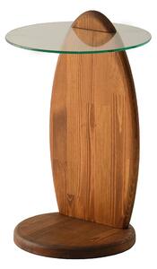 Příruční stolek Surfiuse (kaštan + sklo)
