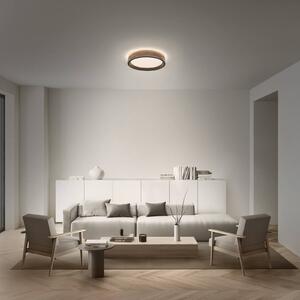 OSRAM LED stropní svítidlo ORBIS MARIANO, dřevo/černá, Ø 41 cm, stmívatelné, stmívatelný, Světlé dřevo, Obývací pokoj / jídelna, kov, Moderní