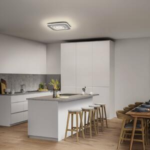 OSRAM LED stropní svítidlo ORBIS SPIRAL SQUARE, 36 x cm, šedé, stmívatelný, Hliník / šedá / zinek, Obývací pokoj / jídelna, kov, Moderní