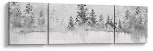 Obraz - Jeleni u jezera (170x50 cm)