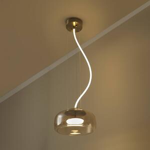 OSRAM Závěsné světlo DECOR GLOW, jantarová/zlatá, Ø 38 cm, směřující, Mosaz / zlato, Obývací pokoj / jídelna, Sklo, Moderní