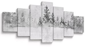 Obraz - Jeleni u jezera (210x100 cm)