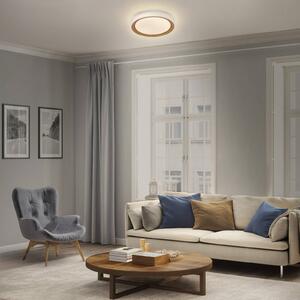 OSRAM LED stropní svítidlo ORBIS GLORIE, bílé/dřevěné, Ø 40 cm, clickdim, stmívatelný, Bílá / opál, Obývací pokoj / jídelna, kov, Moderní