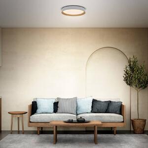 OSRAM LED stropní svítidlo ORBIS LARIOS, bílé/dřevěné, Ø 29 cm, stmívatelné, stmívatelný, Bílá / opál, Obývací pokoj / jídelna, kov, Moderní