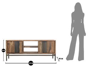 TV stolek Mauro Ferretti Ytaro 145x40x60 cm, hnědá/černá
