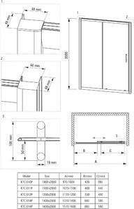Deante Cynia sprchové dveře 110 cm posuvné chrom lesk/průhledné sklo KTC_011P