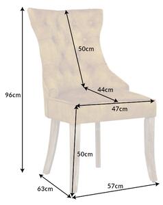 Designová stolička Queen samet hořčicová žlutá - Skladem