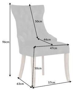 Designová židle Queen samet šedo-zelená