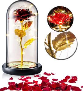 Věčná růže ve skle ALVA s LED osvětlením
