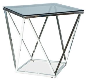 Konferenční stolek Silver B III 50 x 50 cm, čirá / stříbrná