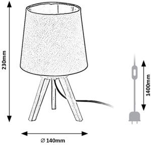 Rabalux Lychee stolní lampa 1x25 W šedá 2068