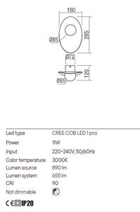 Redo Luxusní LED nástěnné svítidlo CODY, 29cm Barva: Černá