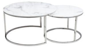 Konferenční stolek Atlanta B, mramor / stříbrná