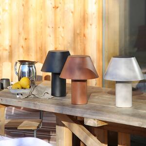 Markslöjd LED solární stolní lampa Vivo, šedá, IP44, výška 30 cm, stmívatelné., stmívatelný, Hliník / šedá / zinek, kov, Skandinávský