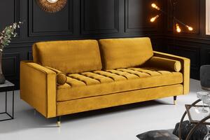 Designová sedačka Adan 225 cm hořčicově-žlutý samet