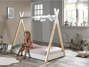 Bílá/v přírodní barvě domečková dětská postel 70x140 cm Tipi - Vipack