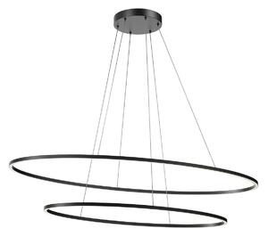 Redo Závěsné LED ovální svítidlo LEO, 2 kruhy, ø95cm/ø130cm Barva: Černá
