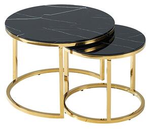 Konferenční stolek Muse II, černý mramor / zlatá