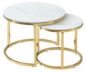 Konferenční stolek Muse II, mramor / zlatá