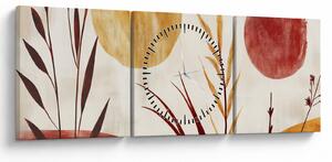 Obraz - Rostliny a kruhy (s hodinami) (90x30 cm)