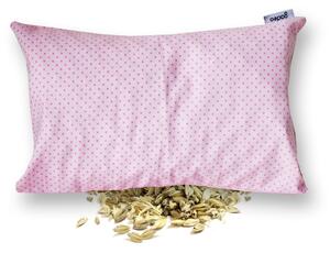 GADEO nahřívací špaldový polštářek POLKA DOTS, růžová Rozměry: 18x28 cm