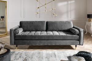 Designová sedačka Adan, 225 cm, šedý samet