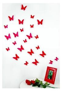 Sada 12 červených samolepek Ambiance Butterflies