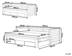Rozkládací postel 91 cm CAJUN (s roštem) (bílá). 1007189