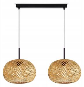 Závěsné Stropní Svítidlo Bambusové Pletené BOHO Přírodní 580-BZ2 LED E27