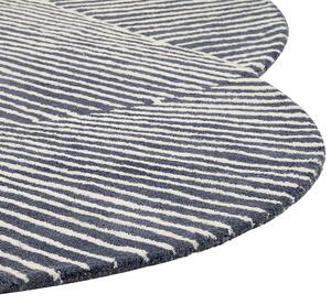 Oválný vlněný koberec 140 x 200 cm bílý/grafitově šedý ZABOL